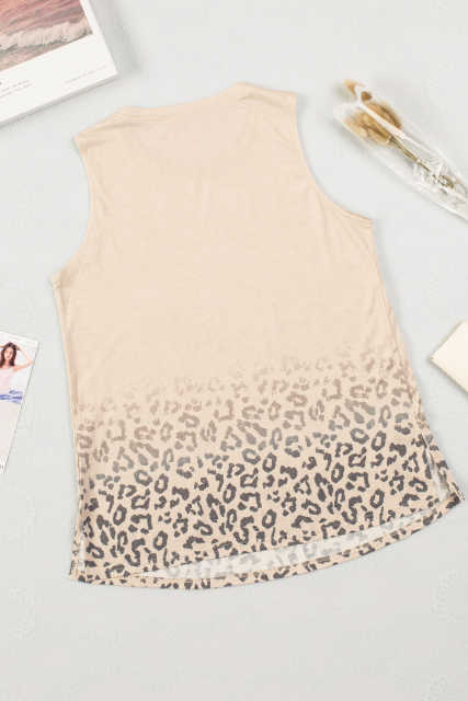 Apricot Gradient Leopard Print Tank Top LC2566451-18