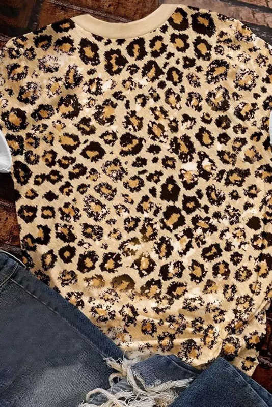 Leopard Be Kind Heart Graphic Print T Shirt LC25219229-20