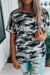 Green Bleach Splash Camo Short Sleeve T Shirt LC25219125-9