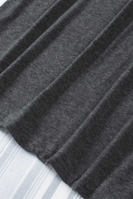 Gray Solid Color Crew Neck Loose Tank Top LC2564162-11