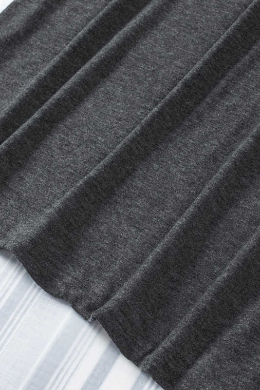 Gray Solid Color Crew Neck Loose Tank Top LC2564162-11