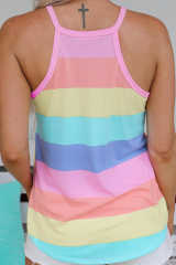 Multicolor Colorblock Knit Tank Top LC2567704-22