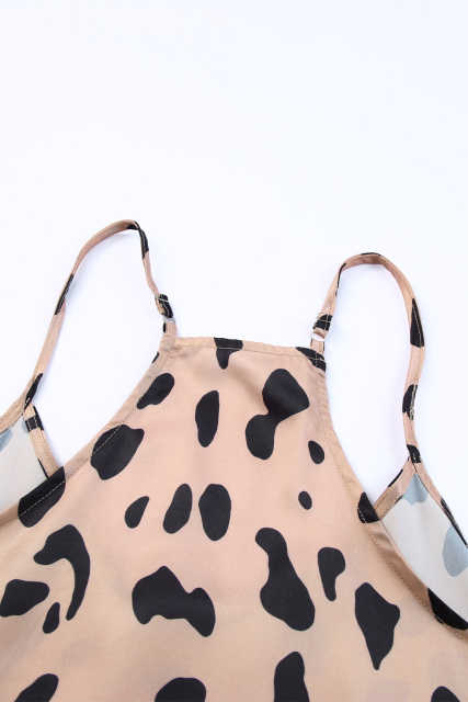 Leopard V Neck Babydoll Tank Top LC2567819-20