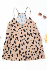 Leopard V Neck Babydoll Tank Top LC2567819-20