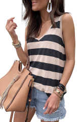 Striped V Neck Tank Top LC2567929-19