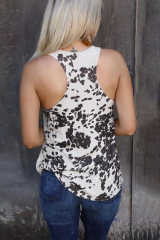 Cow Print Racerback Tank Top LC2565091-2