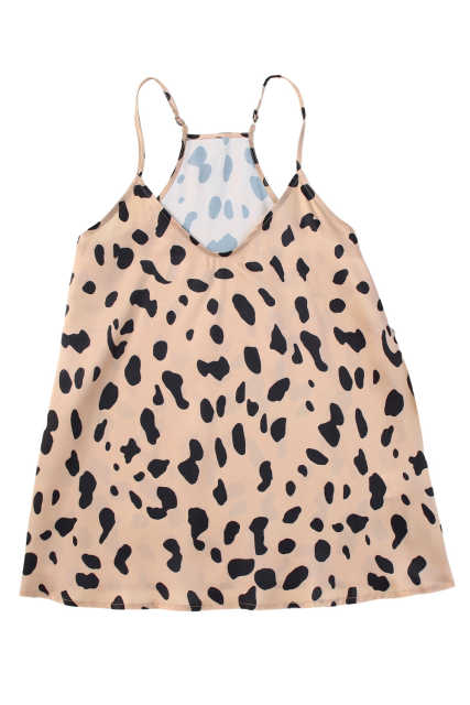 Leopard V Neck Babydoll Tank Top LC2567819-20