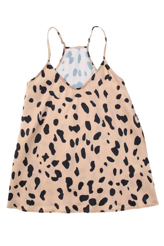 Leopard V Neck Babydoll Tank Top LC2567819-20