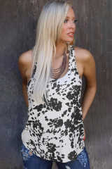 Cow Print Racerback Tank Top LC2565091-2