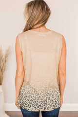 Apricot Valentines Heart Pattern Leopard Print Tank Top LC2568095-18