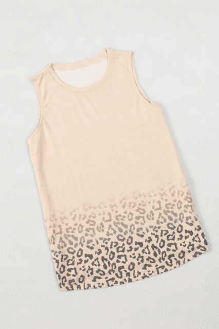 Apricot Gradient Leopard Print Tank Top LC2566451-18