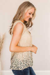 Apricot Gradient Leopard Print Tank Top LC2566451-18