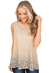 Apricot Gradient Leopard Print Tank Top LC2566451-18