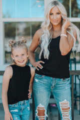 Black Scoop Neck Basic Solid Tank Top