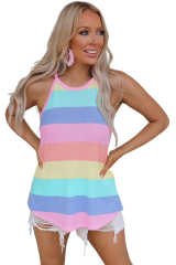 Multicolor Colorblock Knit Tank Top LC2567704-22