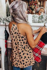Leopard V Neck Babydoll Tank Top LC2567819-20