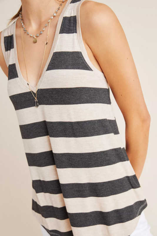Striped V Neck Tank Top LC2567929-19
