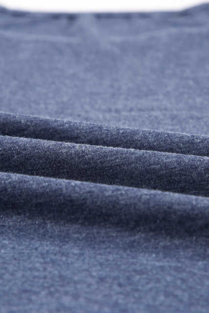 Blue Solid Color Crew Neck Tank Top LC2564998-5