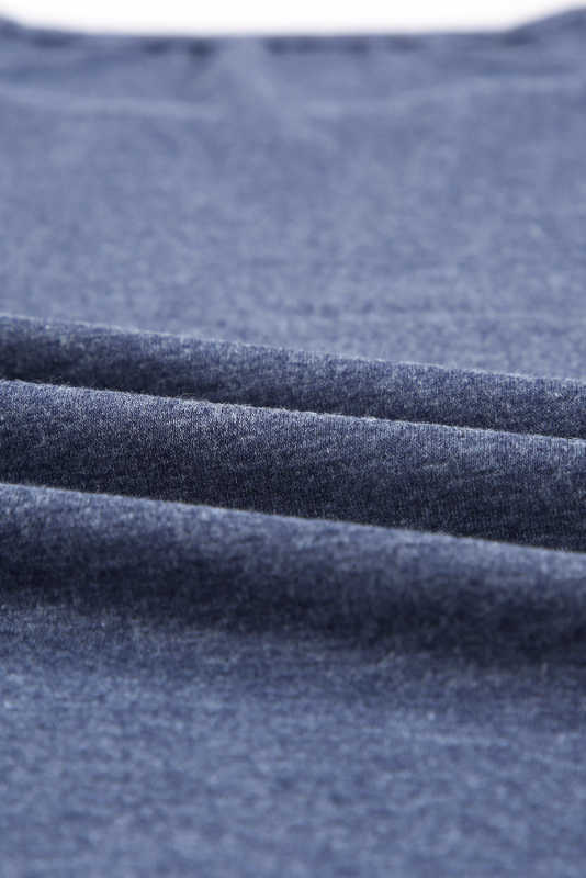 Blue Solid Color Crew Neck Tank Top LC2564998-5