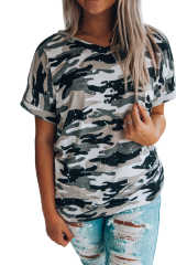 Green Bleach Splash Camo Short Sleeve T Shirt LC25219125-9