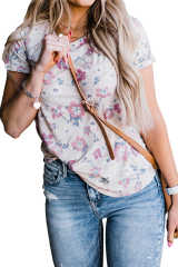 Floral Print Short Sleeve Top  LC2526499-18