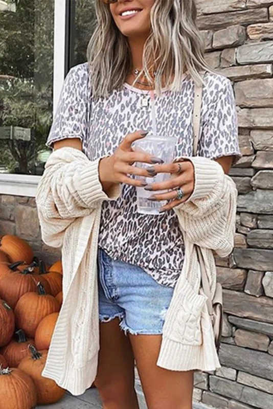 Leopard Animal Print Casual T-shirt LC25219217-20