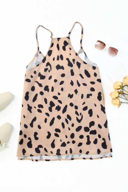 Leopard V Neck Babydoll Tank Top LC2567819-20