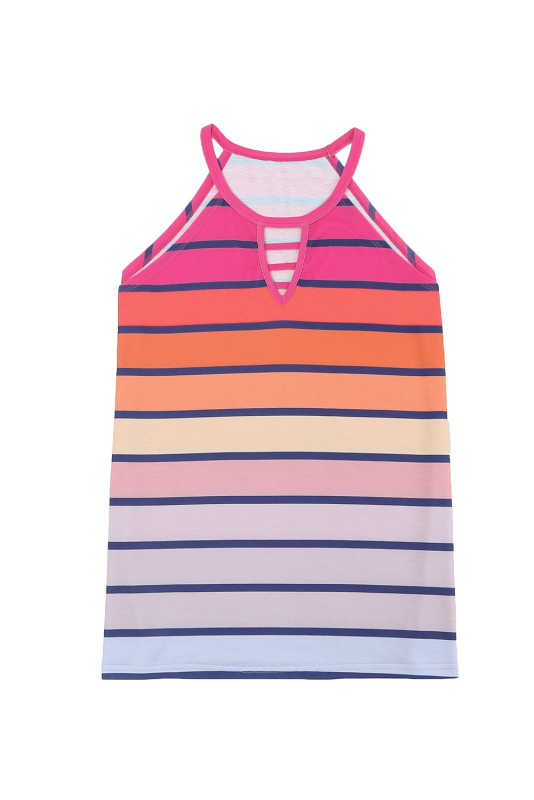 Multicolor Colorful Striped Hollow Out Camisole LC2566286-22