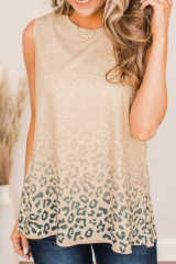 Apricot Gradient Leopard Print Tank Top LC2566451-18