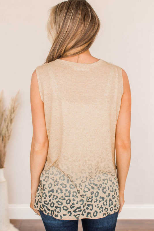 Apricot Gradient Leopard Print Tank Top LC2566451-18