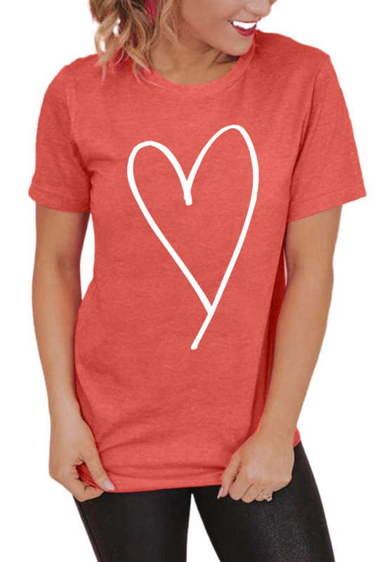 Valentine Heart Shape Print Tee LC25213728-3