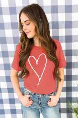Valentine Heart Shape Print Tee LC25213728-3