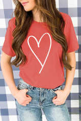 Valentine Heart Shape Print Tee LC25213728-3