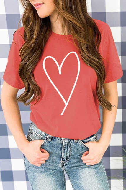 Valentine Heart Shape Print Tee LC25213728-3
