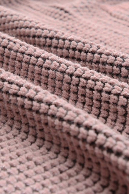 Pink Waffle Knit Pocketed Duster Cardigan
