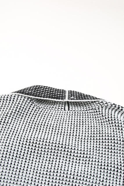 Gray Plus Size Textured Knit Cardigan