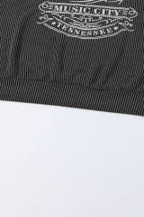 Black NASHVILLE MUSIC CITY Corded Graphic Sweatshirt