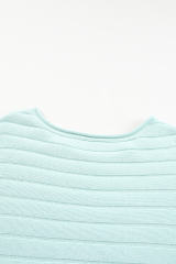 Green Exposed Seam Ribbed Knit Dolman Top