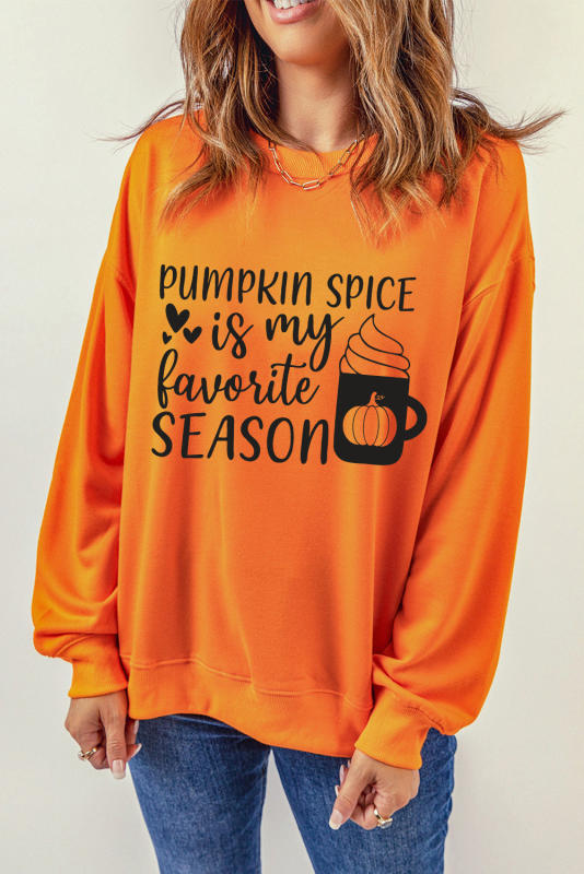 Orange Pumpkin Spice Is My Favorite Season Long Sleeve Sweatshirt  LC25314958-14