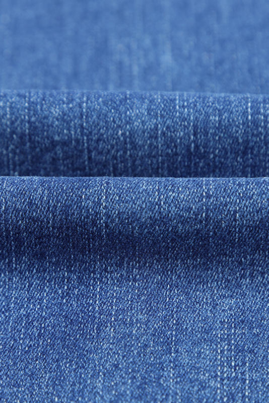 Blue Exposed Seam Split Flare Jeans LC7872654-5