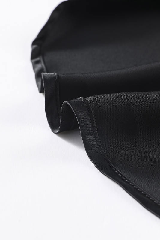 Black Cowl Neck Long Sleeve Elegant Blouse LC25122548-2