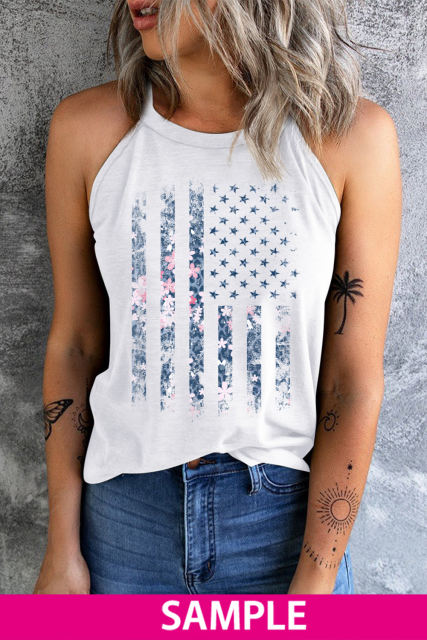 Blank Apparel - White Solid Color Crew Neck Tank Top BA2564998-1