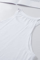 Blank Apparel - White Solid Color Crew Neck Tank Top BA2564998-1