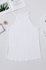 Blank Apparel - White Solid Color Crew Neck Tank Top BA2564998-1