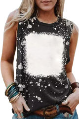 Black Blank Apparel- Bleached O-neck Tank Top LC2568702-2