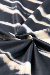 Blue Tie Dye Stripe Print Bleached T-Shirt LC25220327-5