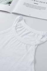 Blank Apparel - White Solid Color Crew Neck Tank Top BA2564998-1