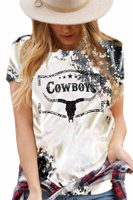 Gray Western Cow Horn Graphic Tee LC25219666-11