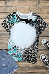 Leopard Blank Apparel- Western Fashion Bleached T-Shirt LC25220683-20
