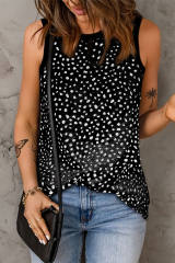 Black Leopard Print Round Neck Tank Top LC2568312-2